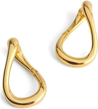 Madewell Front/Back Twisted Large Hoop Earrings in Antique Gold at Nordstrom