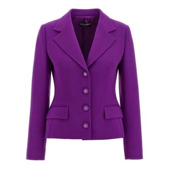 Dolce & Gabbana Blazers, female, Purple, 2XS, Double Cr&ecirc;pe Jacket