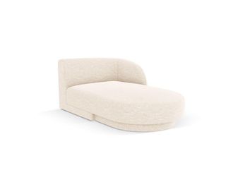 MICADONI Chaise longue de angulo derecho de tejido chenilla beige claro