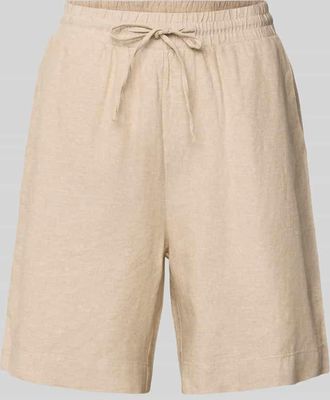 Freequent Relaxed Fit Leinenbermudas mit Tunnelzug Modell Lava in Beige, Größe XS
