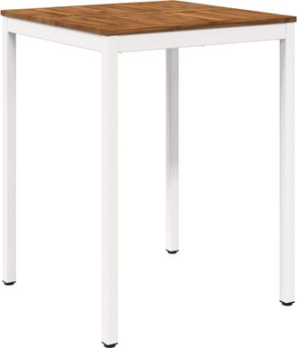 vidaXL Mesa De Bar Para Jard&iacute;n Natural Y Blanco 80 X 80,5 X 105 Cm Vidaxl