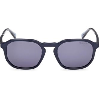 GANT Geometric Sunglasses in Shiny Blue /Blue at Nordstrom Rack