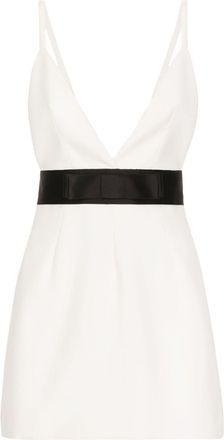 Dolce & Gabbana layered virgin wool-blend minidress - women - Virgin Wool/Polyester/Silk - 52 - White
