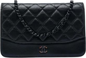 Chanel Pre-owned Wallet on Chain - Dames - Vintage Schoudertas - Zwart - ONE Size - Leer - Vintage