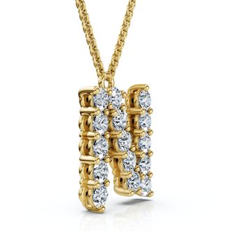 Pompeii3 1Ct Diamond Initial N Pendant 14k Gold 18 Necklace Lab Grown 5/8 Tall
