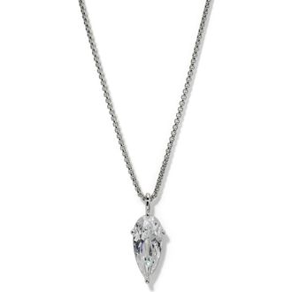 Nadri Lucia Teardrop Cubic Zirconia Pendant Necklace in Rhodium at Nordstrom