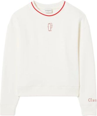 Claudie Pierlot Trui met geborduurd detail - Beige