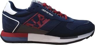 Napapijri Blauwe Leren/Stoffen Lage Sneakers - Heren - Sneakers - Blauw - 42 EU - Leer - Schoenen