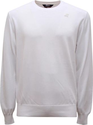 K-Way Sebastien Cotton PS Sweater - Heren - Ronde hals truien - Wit - S - Katoen - Truien & Vesten