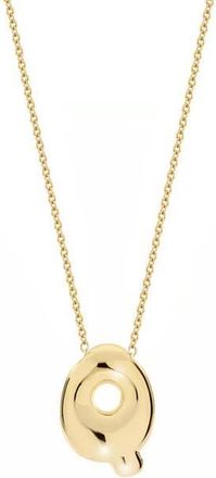 Jane Basch Puffed Initial Pendant Necklace in Gold - Q at Nordstrom
