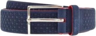 Carolina Herrera Su&egrave;de Riem met Aangepaste Gesp - Heren - Riemen - Blauw - 90 CM - Su&egrave;de - Accessoires