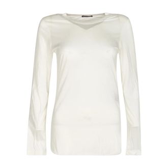 Ann Demeulemeester Long Sleeve Tops, female, White, Size: S Ann Demeulemeester T-shirts and Polos White