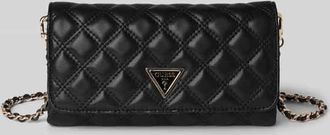 Guess Clutch mit Steppn&auml;hten und Label-Applikation Modell GIULLY II in Black, Gr&ouml;&szlig;e 1
