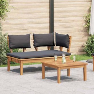 vidaXL Banco De Jard&iacute;n 2 Pcs Marr&oacute;n Madera Maciza De Teca Vidaxl