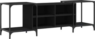 vidaXL Vidaxl - Mueble De Tv De Madera De Ingenier&iacute;a Negro 153x37x50 Cm