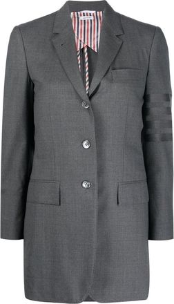 Thom Browne 4-Bar stripe wool blazer - women - Cupro/Wool - 36 - Grey