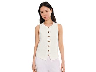 Sanctuary Nothing Extra Knit Vest Womens Clothing Chalk : LG (US 10-12)