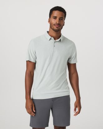 Vuori Clothing Strato Tech Polo | Storm Blue Heather | XS, Size Extra Small