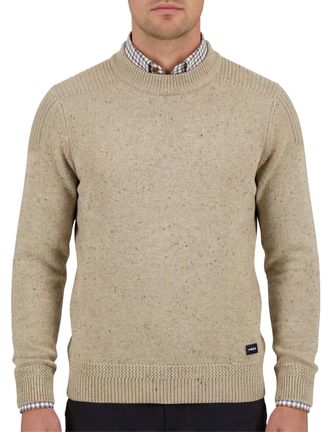 N-Z-A- NEW ZEALAND AUCKLAND Trui New Zealand Melange beige ronde hals