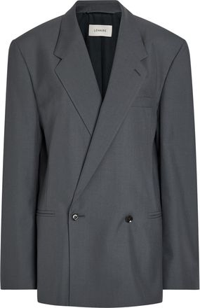 Christophe Lemaire Double-breasted Woven Blazer - Dark Grey - Xxs (UK4 / Xxs)