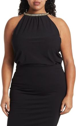 By Design Rhinestone Trim Mock-Neck Blouse in Black at Nordstrom Rack, Size 1X