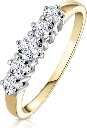 The Diamond Store Ellie 18K Gold 5 Stone Diamond Eternity Ring 0.50CT