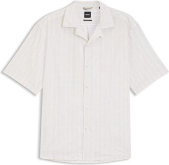 BOSS Relaxed-fit camp-collar shirt in stretch cotton poplin