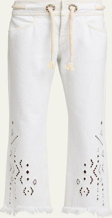 Isabel Marant Alison Embroidered Crop Jeans