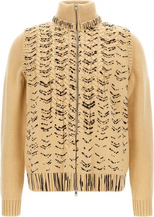 Maison Margiela Beige Virgin Wool Mens Cardigan