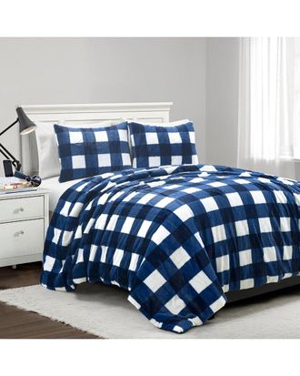 Lush D&eacute;cor Lush Decor 3pc Plaid Lightweight All-Season Comforter Set