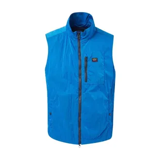 Paul & Shark Paul & Shark, Vests, male, Blue, Size: 2XL Nylon Vest Jacket