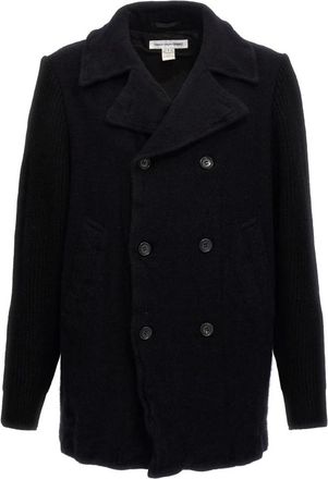 Comme Des Gar&ccedil;ons Wollen Double-Breasted Jas - Heren - Mantel - Blauw - L - Wol - Jassen