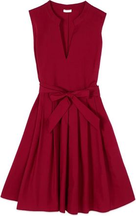 Oltre Flare Jurk in Popeline - Dames - Korte kleedjes - Rood - 4XL - Katoen - Kleedjes