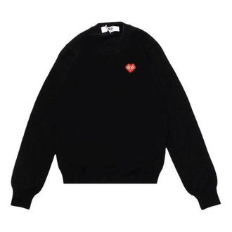 Comme Des Gar&ccedil;ons FW25 Heart V Neck Pullover Black AZ-N082-051-1