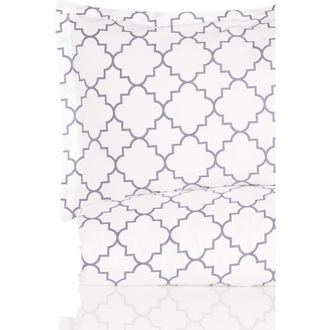 Melange Home 400TC Lattice 3-Piece Sheet Set - Twin in Grey at Nordstrom Rack
