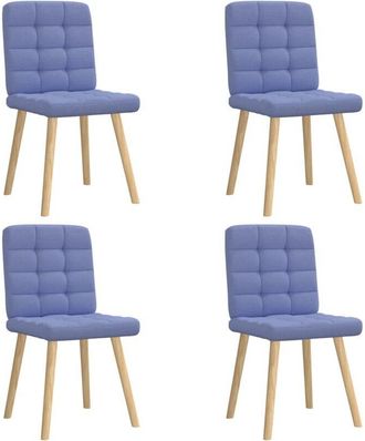 vidaXL Sillas De Comedor 4 Uds Tela Azul Jeans Vidaxl