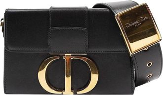 Dior Black Leather 30 Montaigne Box Bag (Authentic Pre-Loved)