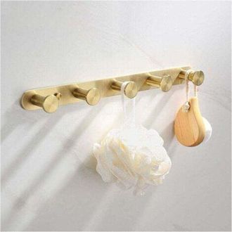 OEM Gancho De Pared Multiusos Con 5 Ganchos, Perchero De Acero Inoxidable, Toallero, Juego De Accesorios Para Tocador De Ba&ntilde;o (dorado)