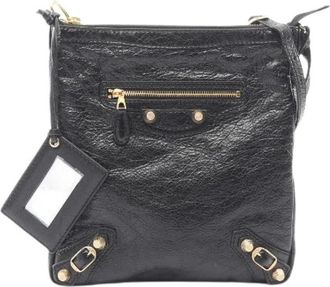 Balenciaga Pre-owned Cross Body Bags, female, Black, Size: ONE SIZE Pre-owned Classic Leather Shoulder Bag