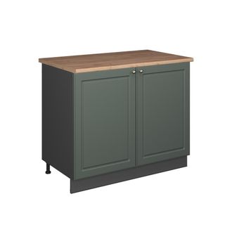 Vicco Mueble Bajo Para Fregadero Fame-line, Verde Dorado Casa De Campo/antracita, 100 Cm, Et Roble, Vicco