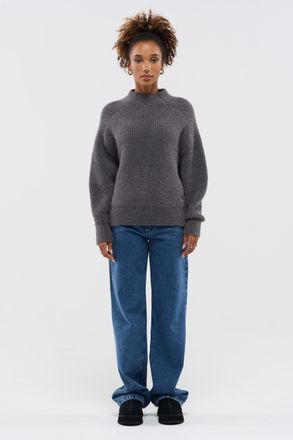 Benu Grijze Dames Alpaca Wollen Trui