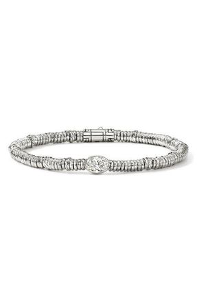John Hardy JH Lovestruck Heishi Bracelet, Sterling Silver, Lab-Grown Diamond, 1.0TCW at Nordstrom, Size X-Large