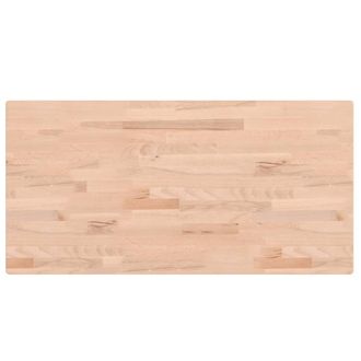 Berkfield Home Table Top 100x50x4 cm Rectangular Solid Wood Beech in Light Tan | Size: 100 x 50 x 4 cm