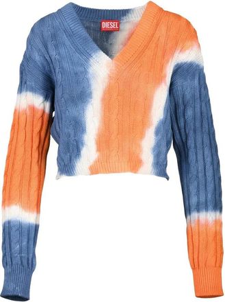 Diesel Short Sweater Cotton - Sky Blue/Orange