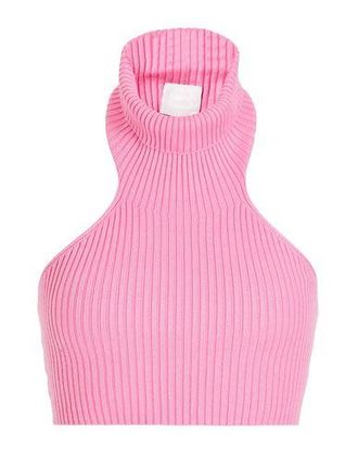 8 by YOOX VISCOSE KNIT SLEEVELESS ROLL-NECK CROP TOP