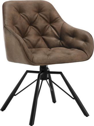 Woltu 1x Sill&oacute;n/silla De Comedor Acolchada Giratoria 360&deg; Moderna De Espera En Elegante Pu Con Reposabrazos, Marr&oacute;n - Woltu