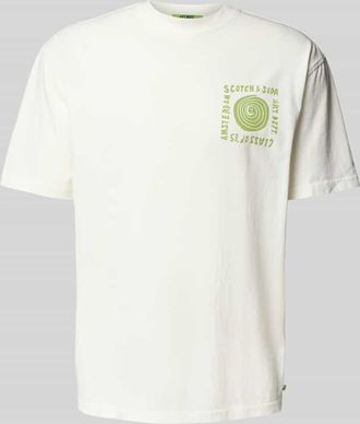Scotch & Soda Relaxed Fit T-Shirt aus reiner Baumwolle mit Logo-Print in Weiss, Gr&ouml;&szlig;e XXL