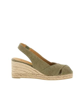 Castaner Green Slingback Wedges