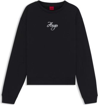 HUGO BOSS Oversized-fit sweatshirt in cotton with two-tone logo