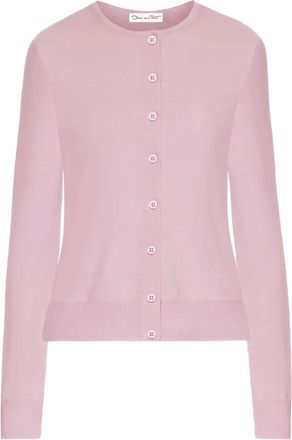 Oscar De La Renta buttoned cardigan - women - Virgin Wool - L - Pink